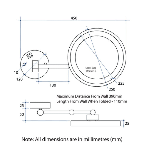 Thermo L252CSMC 3x Magnifying Makeup Mirror with Led